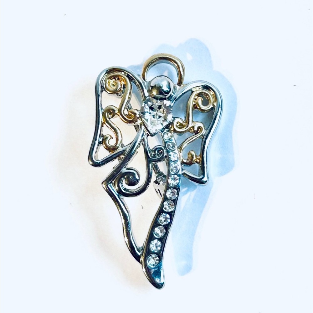 Elegant Silver and Gold Angel Pendant